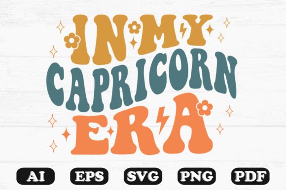 In My Capricorn Era Retro Wavy Svg for Graphics and Crafts
