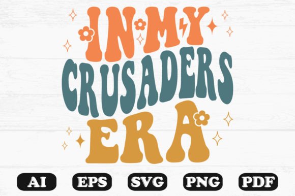 In My Crusaders Era Retro Wavy Graphics for Crafts