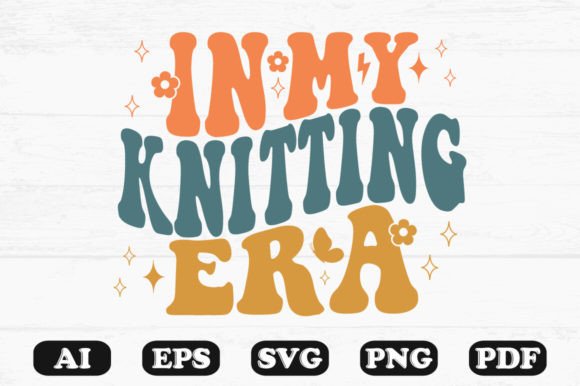 In My Knitting Era Retro Wavy Svg for Graphics and Crafts