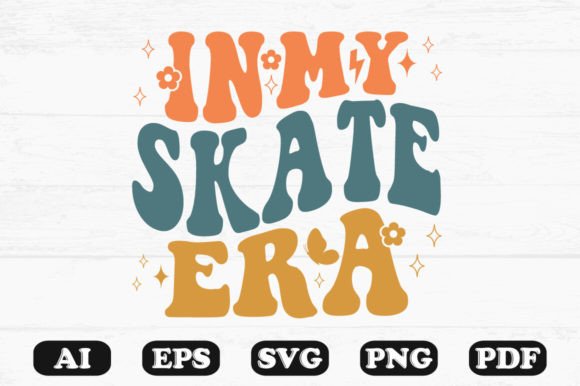 In My Skate Era Retro Wavy Svg T-shirt: Graphics for Crafts