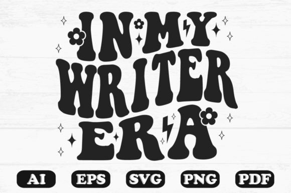 In My Writer Era Retro Wavy Svg T-shirt Graphics and Crafts