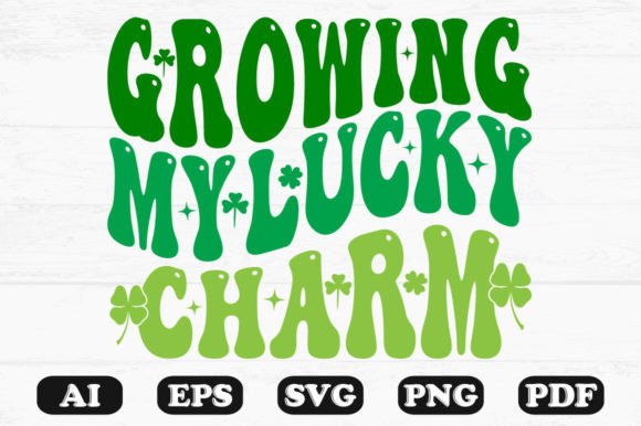 Review: Growing My Lucky Charm Retro Wavy Svg T- for Crafts & Graphics